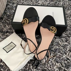 Gucci Marmont logo embellished leather sandals